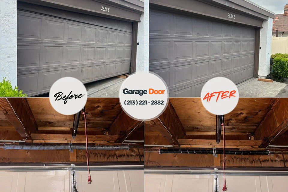 Before and after: garage door repair Bealeton, VA